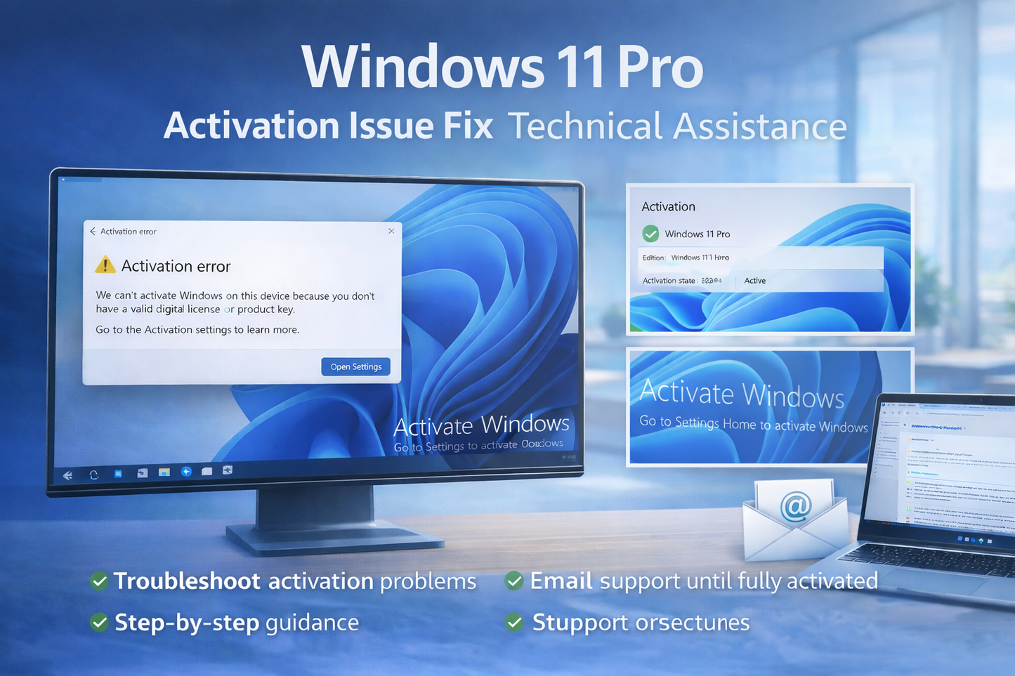 Windows 11 Pro – Activation Issue Fix (Technical Assistance)