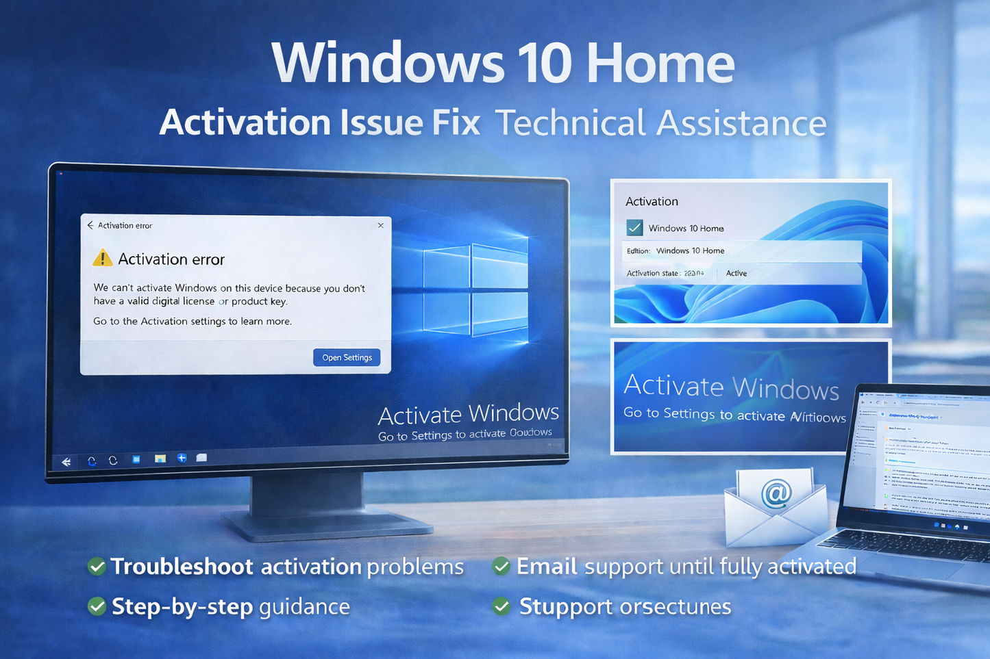 Windows 10 Home – Activation Issue Fix (Technical Assistance)